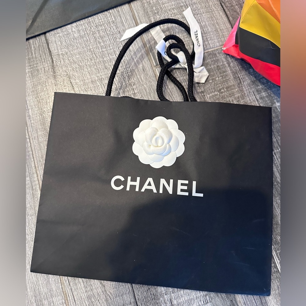 Chanel Black Tote with White Logo
